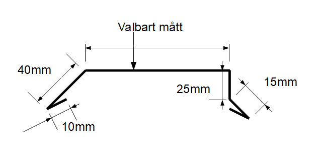 plåtbeslag vattbrädebeslag dimensioner
